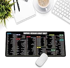 Davinci Resolve Shortcuts Mouse Pad – Large Computer Accessory & Desk Mat for Windows PC, Non-Slip, Extended Keyboard & Mousemat for Video Editing KMH