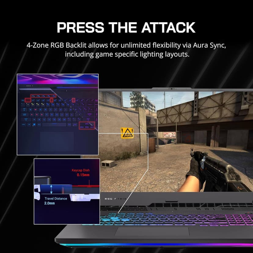 ASUS ROG Strix G17 17.3" QHD 240Hz Gaming Laptop, AMD Ryzen 9-7845HX, 64GB DDR5, 4TB PCIe SSD, NVIDIA GeForce RTX 4060, RGB Backlit Keyboard, Win 11 Pro, Gray, 128GB Hotface Extension Set