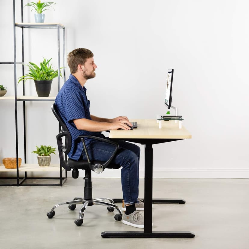 VIVO Light Wood 60 x 24 inch Universal Solid One-Piece Table Top for Standard and Sit to Stand Height Adjustable Home and Office Desk Frames, DESK-TOP60C