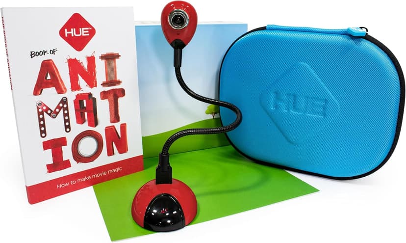HUE Animation Studio: Complete Stop Motion Kit (Camera, Software, Book) for Windows/macOS (Red) with Carry Case