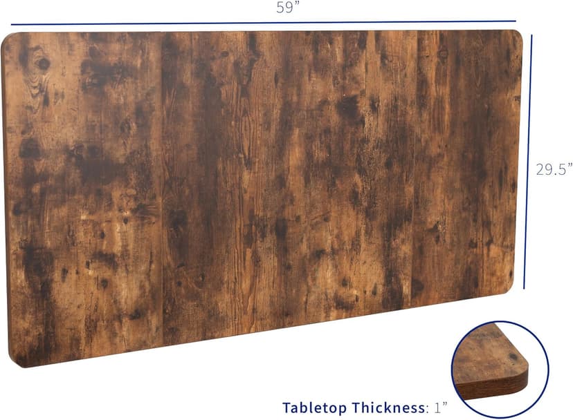 VIVO Universal 60 x 30 inch Table Top for Standard and Sit to Stand Height Adjustable Home and Office Desk Frames, Rustic Vintage Brown Desktop, DESK-TOP60-30N
