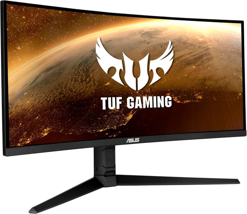 ASUS TUF 34 Inch Curved Gaming Monitor - WQHD (3440x1440), 165Hz, 1ms, Extreme Low Motion Blur, FreeSync Premium, Eye Care, Height Adjustable, DisplayHDR 400, DisplayPort, HDMI, USB - VG34VQL1B