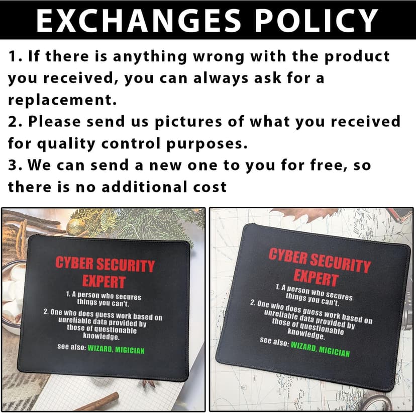 Cybersecurity Expert Definition Mouse Pad - System Administrator - Funny Gifts for Computer Programmer - IT Security - Mouse Mat 9.5 Inch