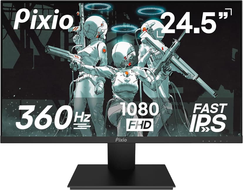 Pixio PX259 Prime S 24.5 inch (24 inch / 25 inch Equivalent) 360Hz (144Hz Supported) Refresh Rate FHD 1080p Resolution Fast Nano IPS Panel 1ms GTG Response Time Gaming Monitor with Adaptive Sync