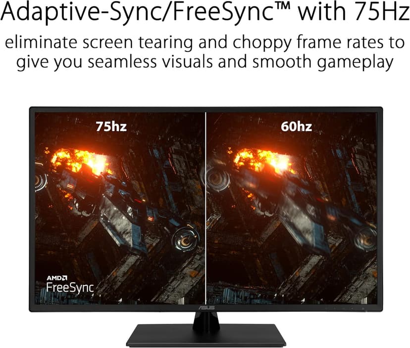 ASUS 32 Inch 1080P Monitor (VA329HE) - Full HD, IPS, 75Hz, Adaptive-Sync, Eye Care, Low Blue Light, Flicker Free, HDMI, VGA, Wall Mountable, Tilt Adjustable, Black
