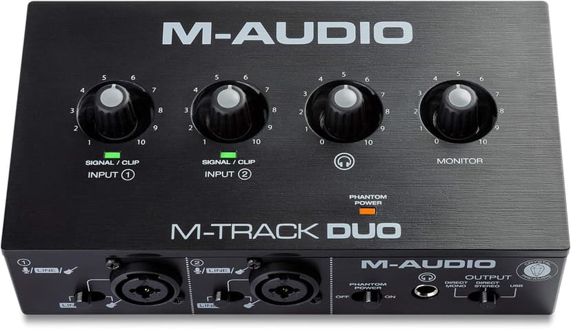 M-Audio M-Track Duo – USB Audio Interface for Recording, Streaming and Podcasting with Dual XLR, Line & DI Inputs, plus a Software Suite Included
