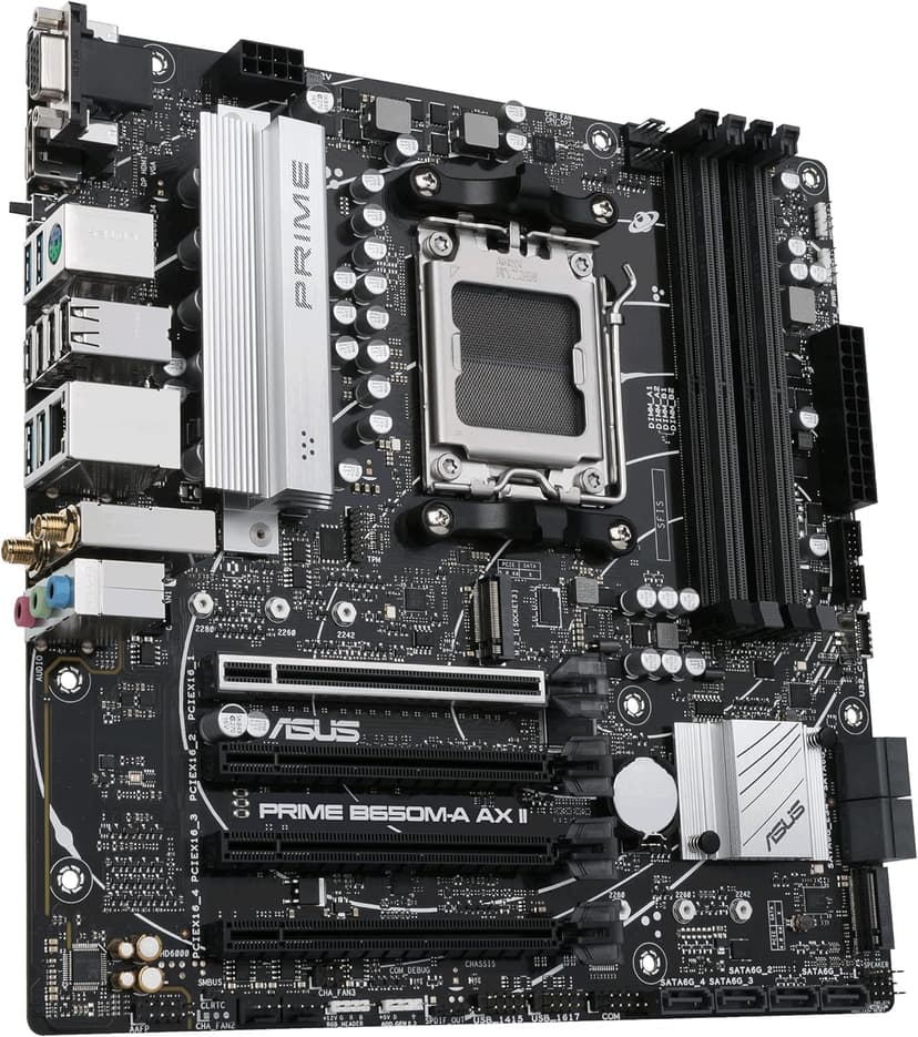Micro Center AMD Ryzen 5 9600X CPU Processor Bundle with ASUS Prime B650M-A AX II Micro ATX Motherboard (DDR5, PCIe 5.0, Wi-Fi 6, USB 3.2 Gen 2)