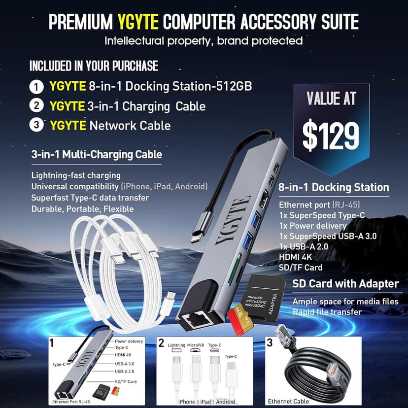 acer Aspire 3 15.6 Laptop Computer, 15 Inch FHD College Students Business Laptop PC, AMD Ryzen 7, 32GB RAM 1TB SSD+512GB Docking Set, Windows 11 Pro Lifetime Office,Ethernet Port,10-Key