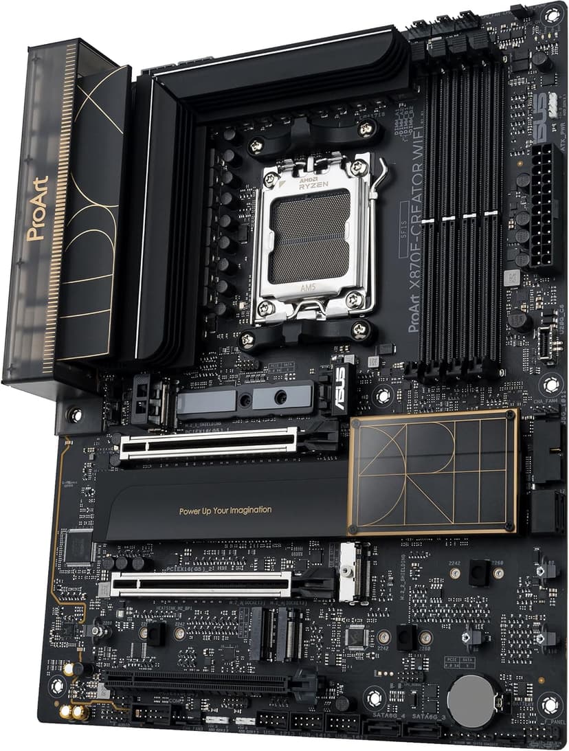 ASUS ProArt X870E-CREATOR WiFi AMD AM5 X870E ATX Motherboard PCIe® 5.0 x16 Slots with Full Support for Next-gen GPUs, 16+2+2 Power Stages, DDR5, Dual USB4®, 10 Gb & 2.5 Gb LAN, WiFi 7, Four M.2 Slots