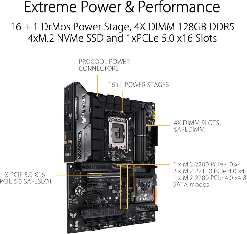 INLAND by Micro Center CPU Motherboard Intel Core i9-12900K 12th Gen 16-Cores LGA 1700 Desktop Processor with ASUS TUF Gaming Z790-Plus WiFi DDR5 Gaming Motherboard
