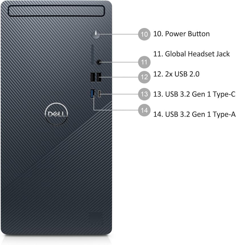 Dell Inspiron 3910 Tower Business Desktop Computer, 12th Gen Intel Hexa-Core i5-12400 (Beat i7-11700), 32GB DDR4 RAM, 1TB PCIe SSD, WiFi 6, Bluetooth, RJ45, Type-C, HDMI, DisplayPort, Windows 11 Pro