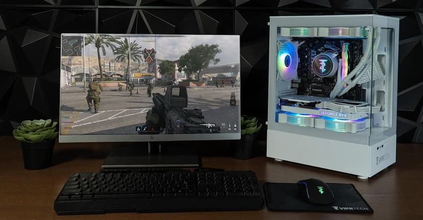 ViprTech Reaper 2.5 Liquid-Cooled PC - AMD Ryzen 7 8700F (5.0Ghz Turbo), AMD RX 7800 XT 16GB, 32GB DDR5 6400, 2TB NVMe SSD, 1000W Gold, VR-Ready, WiFi BT, Win 11, Gaming Desktop Computer White