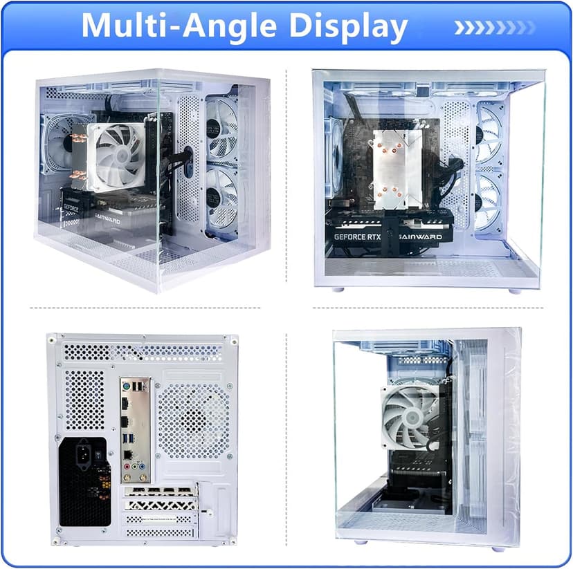 Gaming PC Core I5-12400F(6Cores Up to 4.4G) RTX 3050 6G Nvme SSD 1TB 32GB RAM 650W WiFi 6 Prebuilt Towers Desktop Computer White