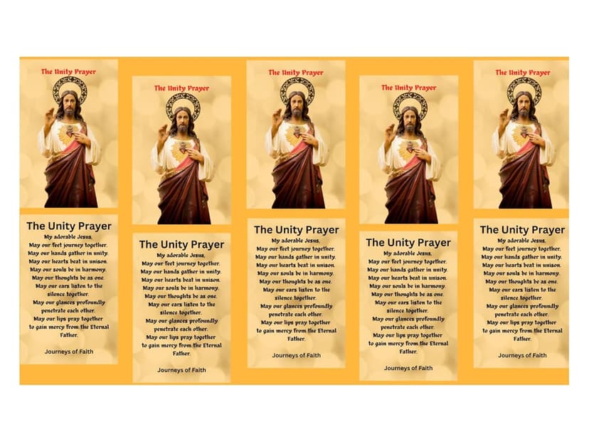 The Unity Prayer Card Laminated 5 Pacl
