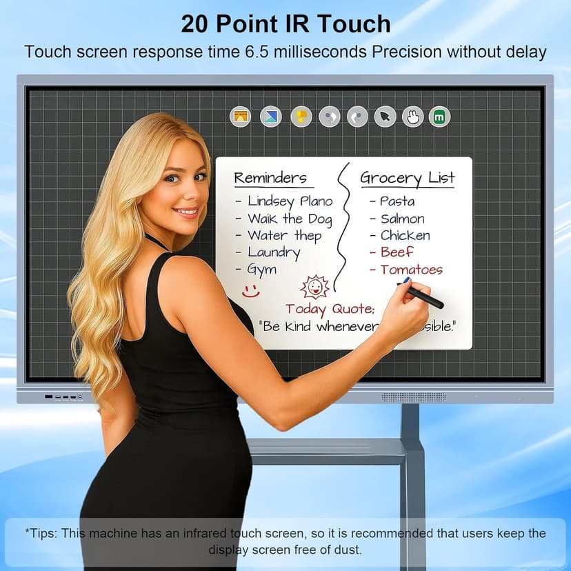 55" 4K Touch Screen Dual System All-in-One Computer for Senior Center, Wall-Mountable, Intel i5 Win 10 Pro, 4GB RAM/256GB SSD, Android 11, Anti-Glare, HDMI/USB/VGA/Bluetooth/WiFi