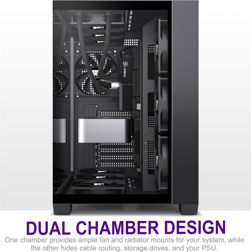 F300 (2025) PC Case - Pre-Installed 4 No RGB Fan, ATX Mid-Tower Gaming PC Case, 270° Panoramic Glass with Type-C, FOIFKIN (Black)