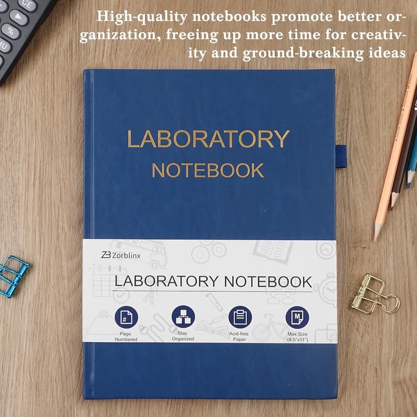 Lab Notebook - Chemistry Laboratory Notebook for Student, Professional Engineering Paper Notebooks for Work 8.5" X 11", Grid Notebook Quad Ruled Science Lab Book for Graphing - Blue