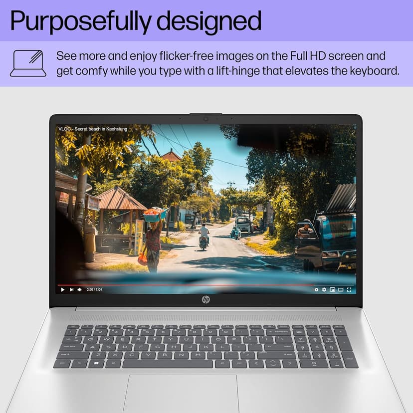 HP 17.3 inch Laptop, FHD Display, AMD Ryzen 5 7520U, 16 GB RAM, 512 GB SSD, AMD Radeon Graphics, Windows 11 Home, 17-cp2099nr (2024)
