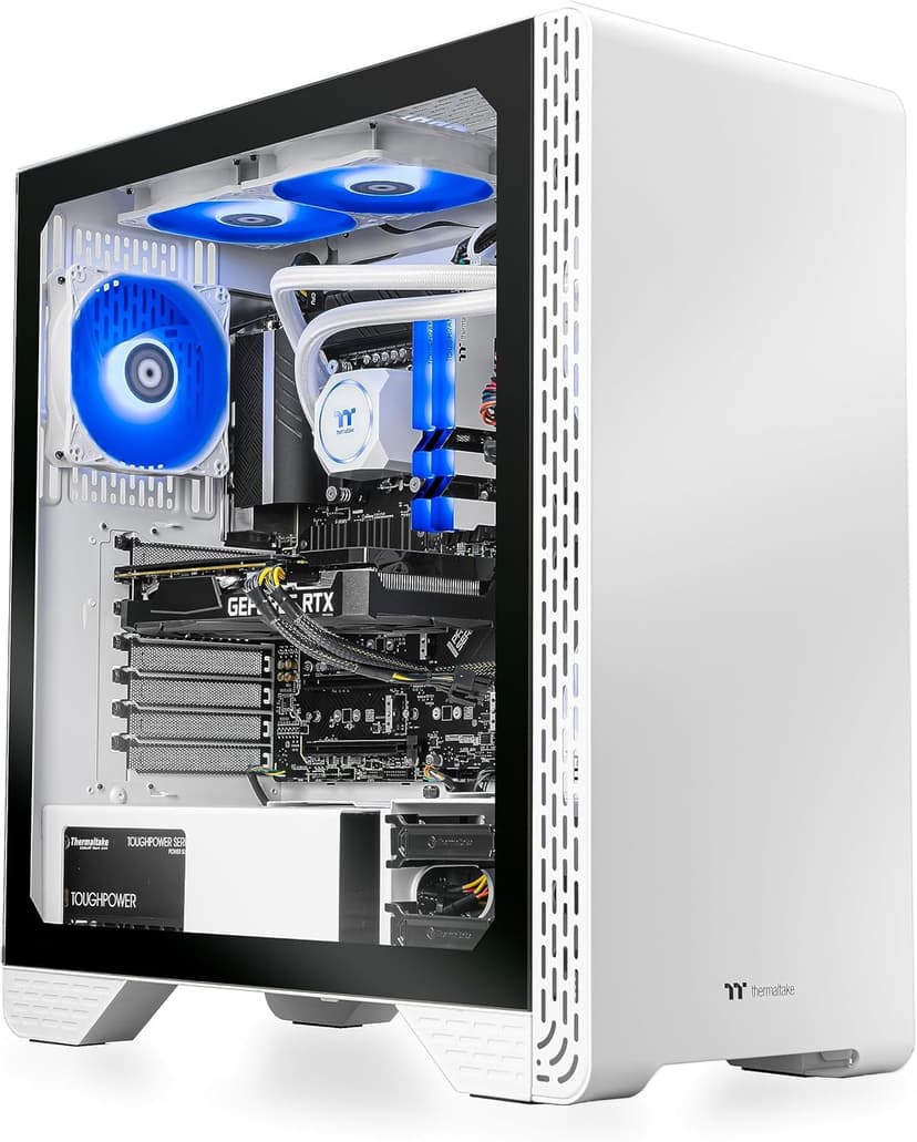Thermaltake LCGS Glacier 460 AIO Liquid Cooled CPU Gaming Desktop (AMD Ryzen™ 5 5600X 6-core, ToughRam DDR4 3600Mhz 16GB RGB Memory, NVIDIA® GeForce RTX™ 4060, 1TB NVMe M.2, WiFi) S3GL-B550-460-LCS