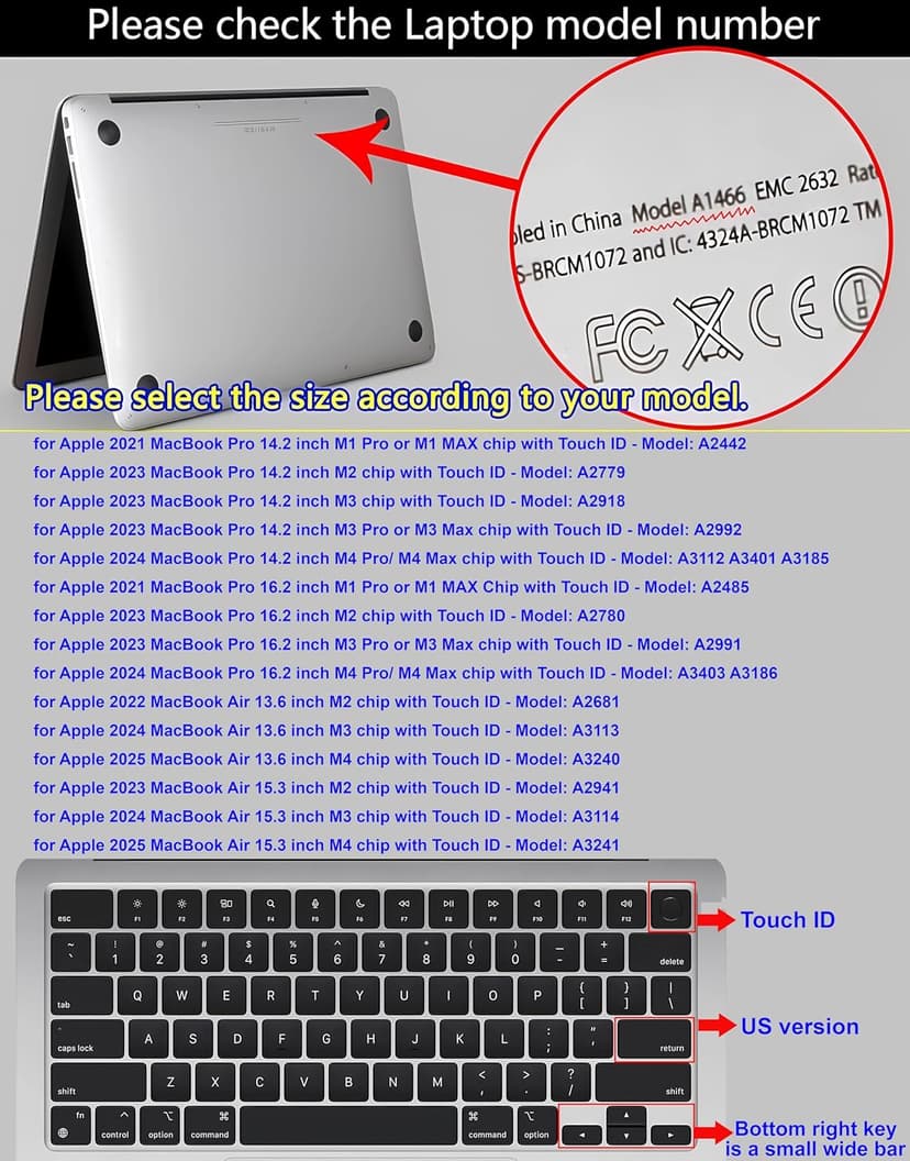 XSKN Ableton Live Shortcuts US Version Keyboard Silicone Skin Cover Fits for Apple Since 2021 Released MacBook Air MacBook Pro 13.6 15.3 14.2 16.2 Inch with M1 M2 M3 M4 Chip and Touch ID