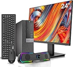 Dell OptiPlex 5050 Desktop Computers with 24" Monitor PC Bundle,Intel i7-6700 3.4GHz,32GB DDR4 Ram New 512GB M.2 NVMe SSD,Intel AX200 Built-in WiFi 6,Bluetooth 5.2,HDMI,Windows 11 Pro (Renewed)