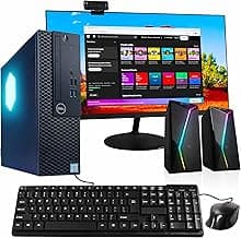 Dell Optiplex Computer PC w/RGB Lighting | Windows 11 Pro | Ultra Fast Intel i5-8500 | 16GB DDR4 RAM | 1TB SSD Solid State | New 24in LCD Monitor | Home or Office PC (Renewed)