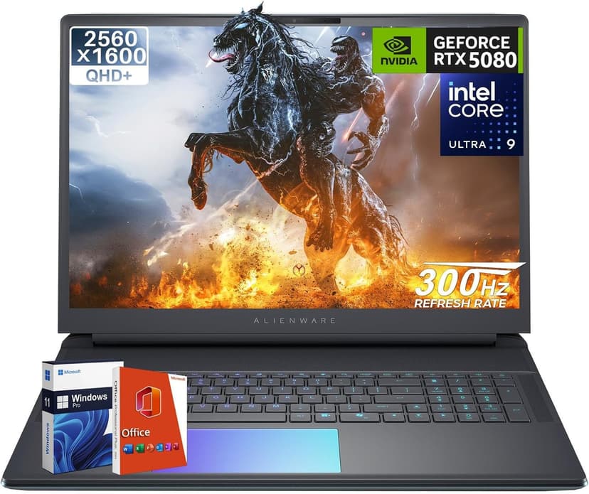 Alienware 18 Area-51 Gaming Laptop 2025, NVIDIA RTX 5080 16GB GDDR7, Intel Ultra 9 275HX (24-Core, Up to 5.4GHz), 18" QHD+ 300Hz, 64 GB DDR5, 2 TB SSD, Backlit KB, w/Windows 11 Pro & Office Lifetime