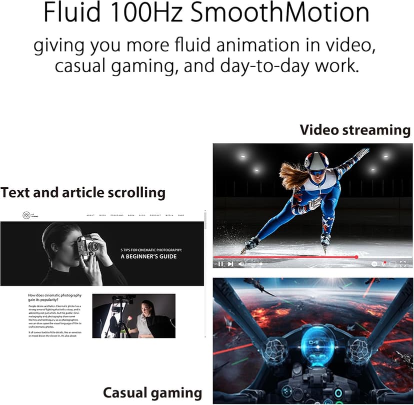 ASUS 27” 1080P Eye Care Monitor (VA27DQF) - IPS, Full HD, Frameless, 100Hz, 1ms, Adaptive-Sync, for Working and Gaming, Low Blue Light, Flicker Free, HDMI, DisplayPort, 3 Year Warranty