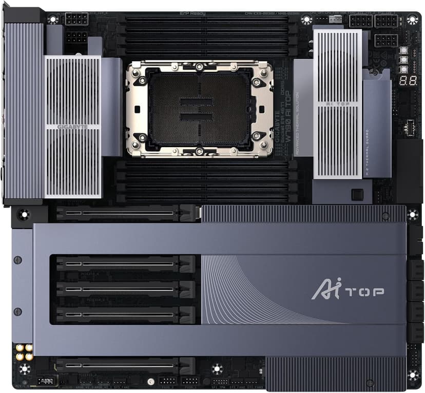 GIGABYTE W790 AI TOP Intel Xeon W Processor Motherboard (LGA4677), E-ATX, DDR5, 6X M.2, PCIe 5.0, Thunderbolt 4, WIFI7, 10GbE LAN, EZ-Latch