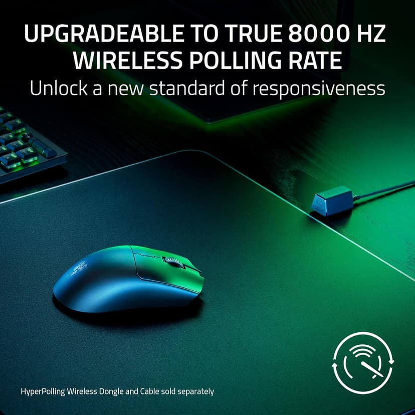 Razer Viper V3 HyperSpeed Wireless Esports Gaming Mouse: 82g Lightweight - Up to 280 Hr Battery - 30K DPI Optical Sensor - Gen-2 Mechanical Switches - 8 Programmable Controls - Classic Black