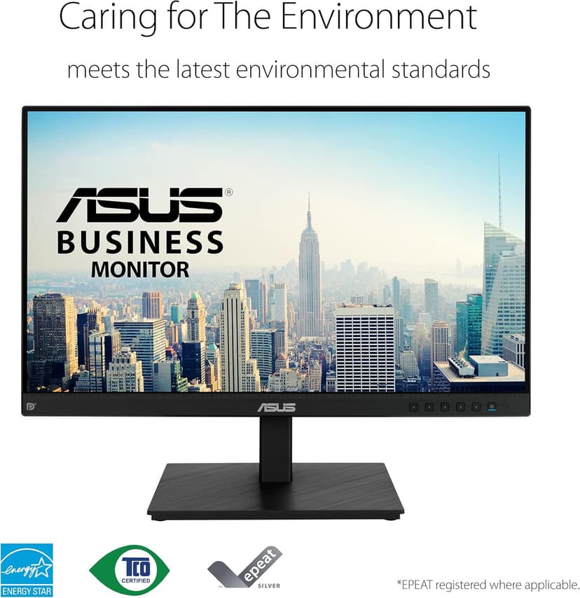 ASUS 24" 1080P Multi-Touch Monitor (BE24ECSBT) - Full HD, IPS, 10-Point Touch, IPS, Eye Care, USB-C with Power Delivery, HDMI, DisplayPort Daisy Chain, Height Adjustable, VESA Wall Mountable, Black