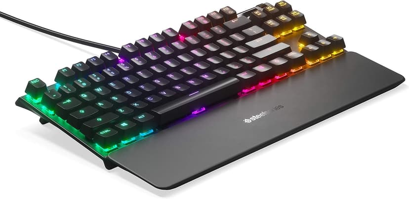 SteelSeries Apex 7 TKL Compact Mechanical Gaming Keyboard – OLED Smart Display – USB Passthrough and Media Controls – Linear and Quiet – RGB Backlit (Red Switch)