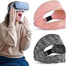2 Pcs VR Eye Mask Adjustable Breathable VR Goggles Sweat Band VR Face Pad for Most VR Devices Accessories Any Head Size