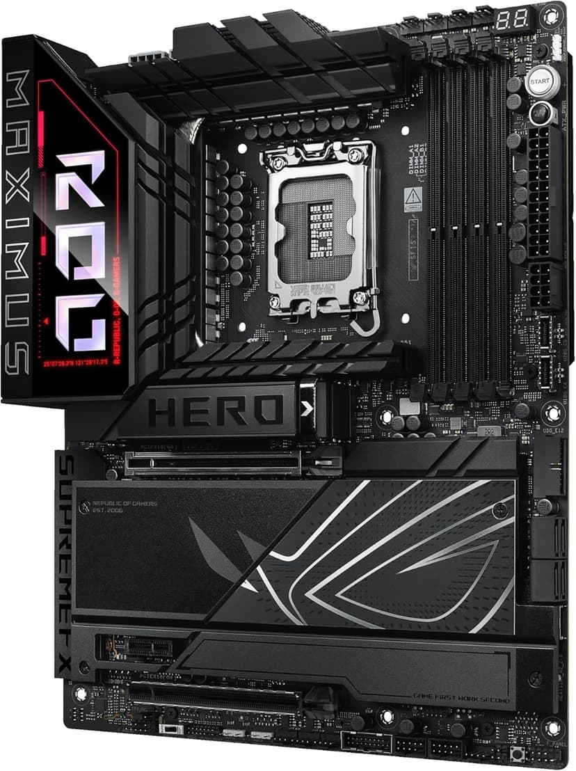 ASUS ROG Maximus Z890 Hero Intel® Z890 LGA 1851 ATX Motherboard, Advanced AI PC-Ready, 22+2+1+2 Stages, DDR5, WiFi 7, 3X PCIe® 5.0 M.2, Thunderbolt™ 4, USB Type-C®, AI Overclocking/Cooling/Networking