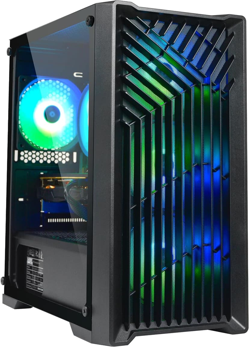 Blackout Computers Gaming Desktop PC Computer, Intel Core i7 3.6 GHz up to 4.0 GHz,AMD Radeon RX 580 8G GDDR5,16GB RAM,1TB NVME SSD, Windows 10 Pro, WiFi, Bluetooth 5.0, VR Ready,RGB Fans x4 (Renewed)