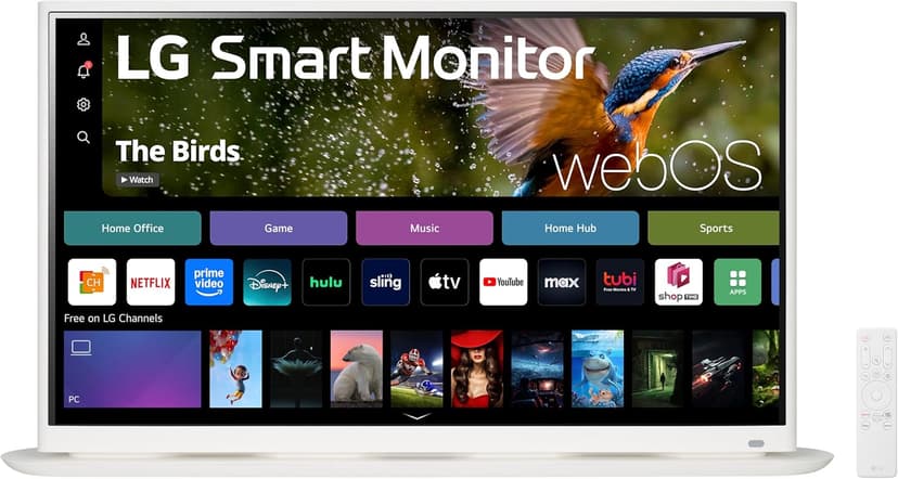 LG 32SR70U-W 32-Inch 4K UHD Smart Monitor with IPS Display webOS 23 USB Type-C Speakers x2 HDR 10 AirPlay 2 Screen Share Bluetooth Remote - White
