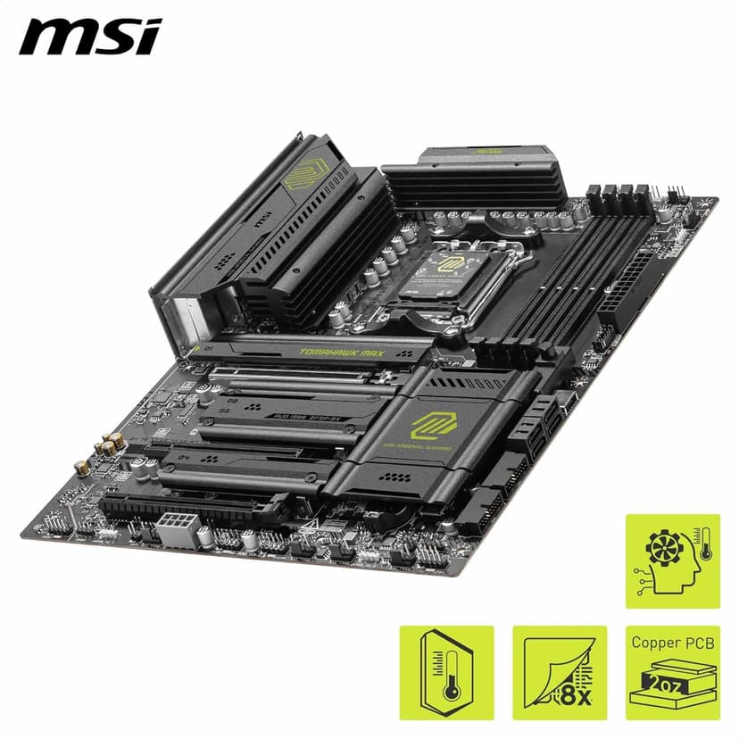 msi MAG B850 Tomahawk MAX WiFi V1 Motherboard, ATX - Supports AMD Ryzen 9000/8000 / 7000 Processors, AM5-80A SPS VRM, DDR5 Memory Boost 8400+ MT/s (OC), PCIe 5.0 x16, M.2 Gen5, Wi-Fi 7, 5G LAN