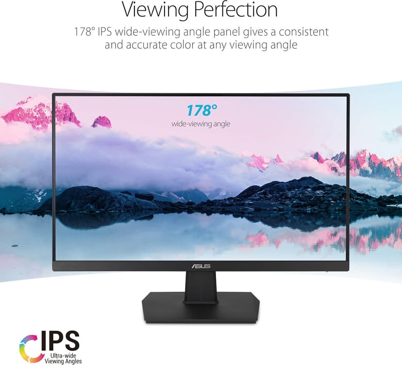ASUS VA27EHE 27” Eye Care Monitor Full HD (1920 x 1080) IPS 75Hz Adaptive-Sync HDMI D-Sub Frameless,Black