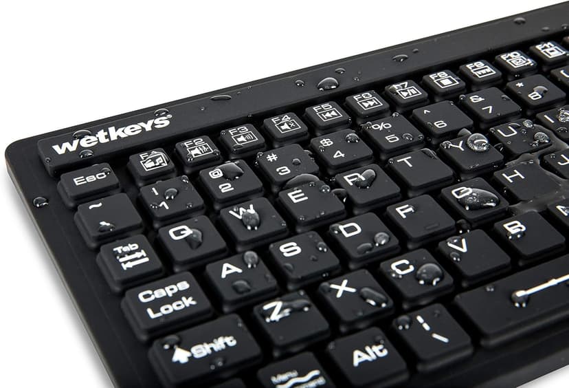 WetKeys "Touchpad Plus Professional-Grade Rigid Silicone Washable Keyboard with Touchpad (USB) (Black) | KBWKRC106T-BK