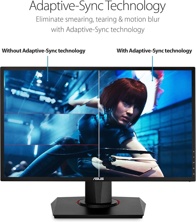 ASUS VG248QG 24" G-SYNC Gaming Monitor 165Hz 1080p 0.5ms Eye Care with DP HDMI DVI,Black