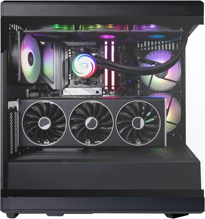 iBUYPOWER Y40 PRO Black Gaming PC Desktop Computer AMD Ryzen 9 9900X CPU, AMD Radeon RX 9070XT 16GB GPU, 32GB DDR5 RGB 5200MHz RAM, 2TB NVMe SSD, Windows 11 Home, Gamer Keyboard, Mouse - Y40BA9R97XT01