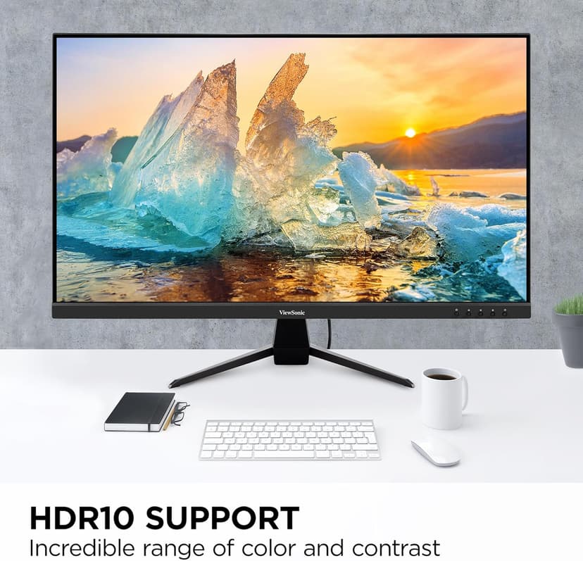 ViewSonic VX3267U-4K 4K UHD 32 Inch IPS Monitor with 65W USB C, HDR10 Content Support, Ultra-Thin Bezels, Eye Care, HDMI, and DP Input, Black