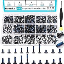 500PCS Laptop Screws Notebook Computer Screws Kit 20 Sizes Blue Nylok Screws M2 M2.5 M3 Laptop Replacement Computer Screws for Motherboard SSD PC Fan Hard Drive