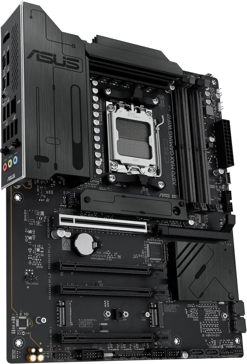 ASUS X870 MAX Gaming WIFI7 AMD AM5 ATX Motherboard, 12+2+1 80A DrMOS, DDR5, PCIe 5.0 x16 Q-Release, 3X M.2, Wi-Fi 7 Q-Antenna, 2.5Gb LAN, USB4® Type-C®, USB-C® 20Gbps, BIOS Flashback™, Aura Sync