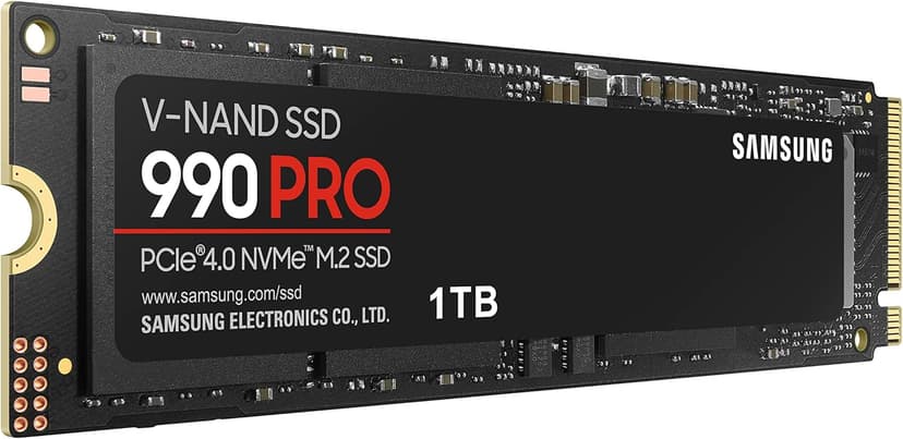 Samsung 990 PRO SSD 1TB PCIe 4.0 M.2 2280 Internal Solid State Hard Drive, Seq. Read Speeds Up to 7,450 MB/s for High End Computing, Gaming, and Heavy Duty Workstations, MZ-V9P1T0B/AM