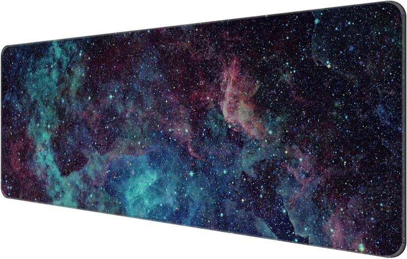 Dynippy Thin Extended Gaming Mouse Pad （31.5 * 11.8 * 0.08 inch） with Stitched Edges Large , Long XXL Keyboard and Mouse pad Desk Mat for Gaming Office & Home - Galaxy Space