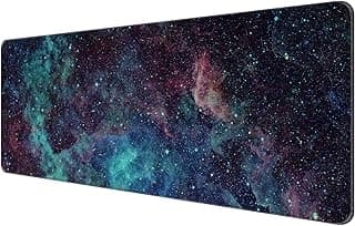 Dynippy Thin Extended Gaming Mouse Pad （31.5 * 11.8 * 0.08 inch） with Stitched Edges Large , Long XXL Keyboard and Mouse pad Desk Mat for Gaming Office & Home - Galaxy Space