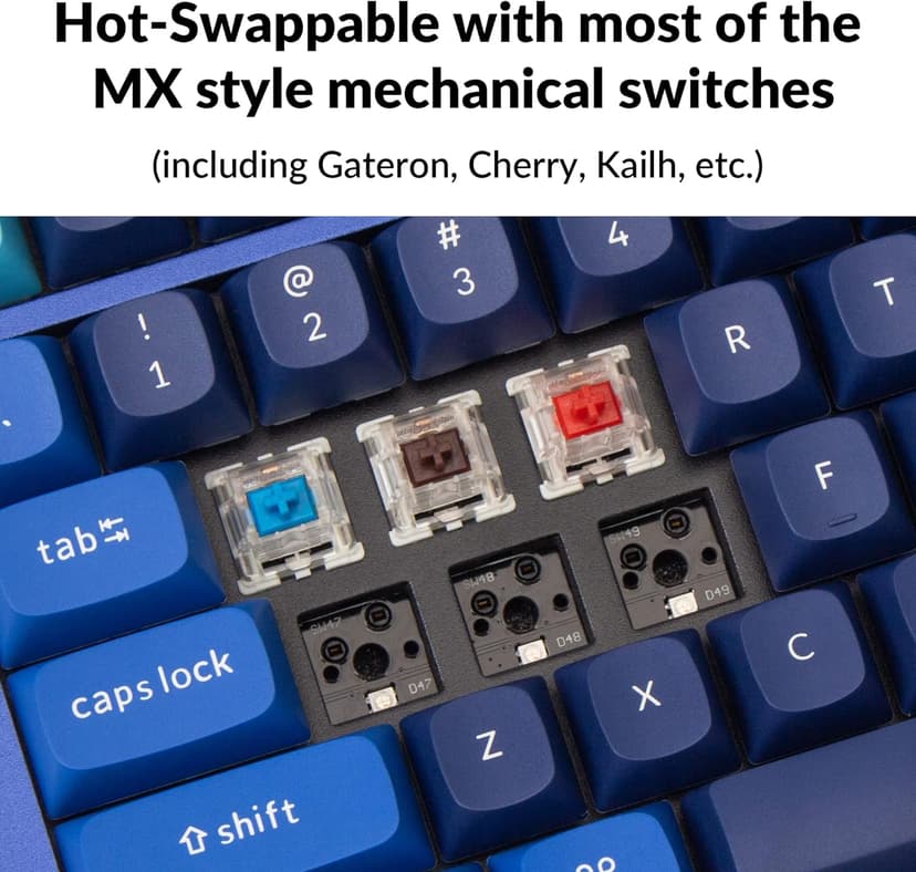 Keychron Q5 RGB QMK/VIA Programmable Macro Wired Custom Mechanical Keyboard with Hot-Swappable Gateron G Pro Red Switch, 96% Layout Full Aluminum Double Gasket for Mac Windows Linux(Blue)
