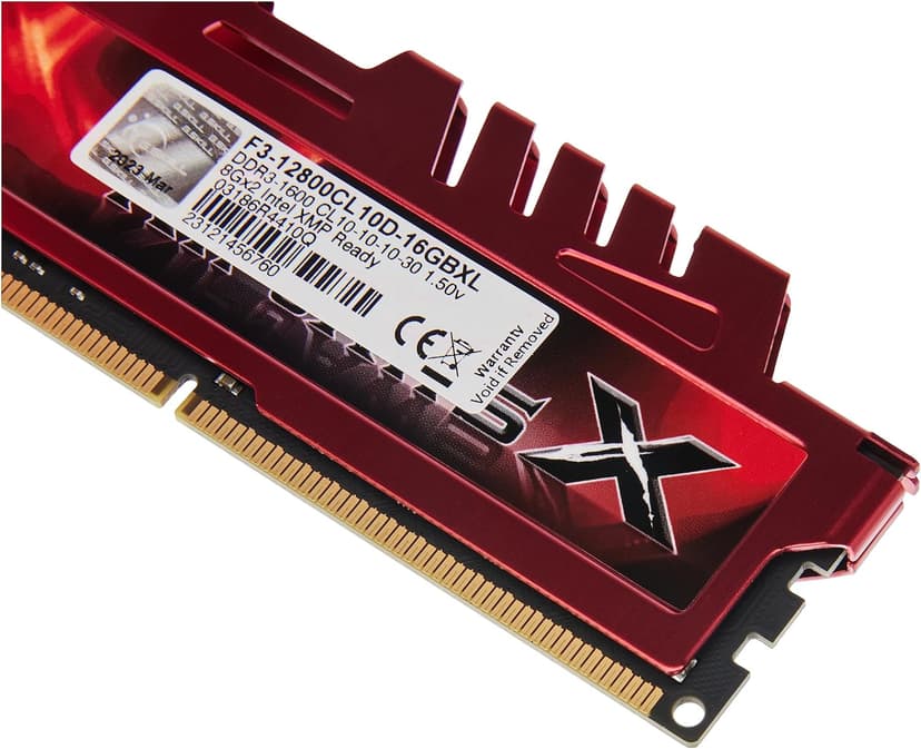 G.SKILL RipjawsX Series (Intel XMP) DDR3 RAM 16GB (2x8GB) 1600MT/s CL10-10-10-30 1.50V Desktop Computer Memory UDIMM (F3-12800CL10D-16GBXL)