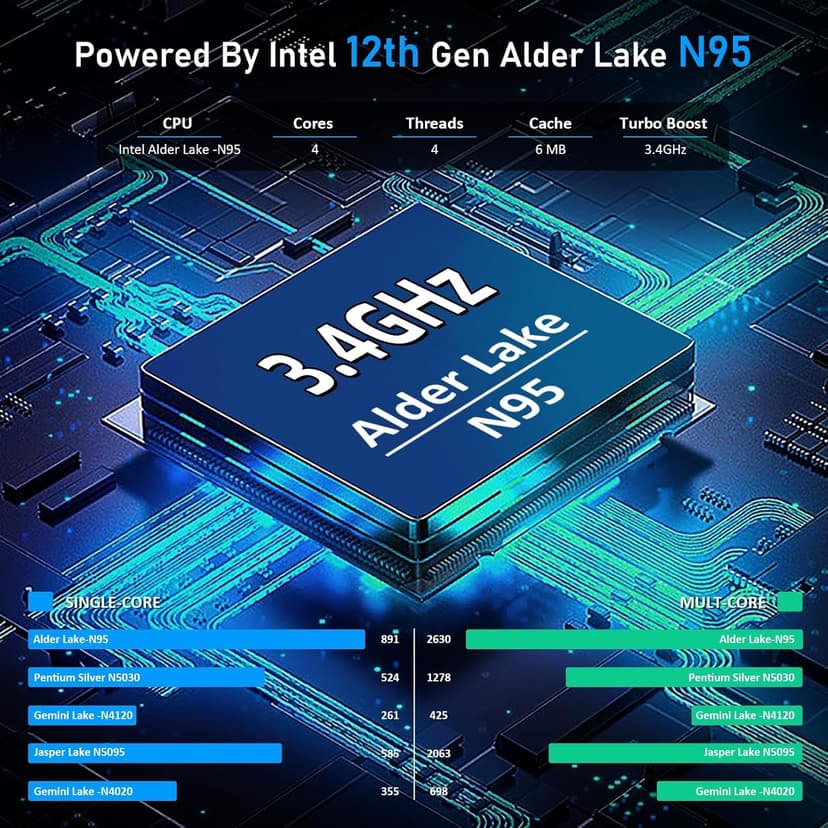 15.6" Laptop Computer, 16GB RAM, 1TB NVMe, 4C4T N95 1.7-3.4GHz, FHD Display, Backlit Keyboard, Fingerprint Reader, Big 8000mAh Battery, Win11 Pro, Upgradable to 10TB Storage, Silver, T152A